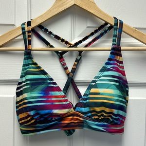 Athleta Laser Beam Cross Strap Bikini Top